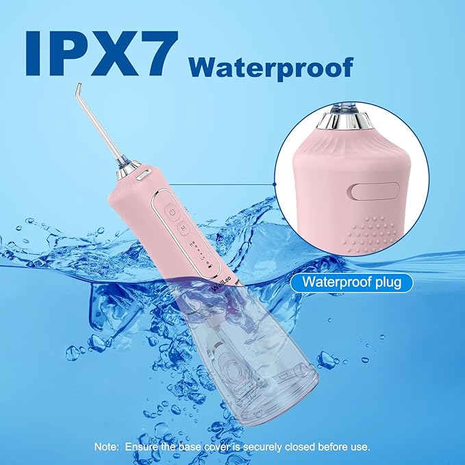 Water Flossers for Teeth, 300ML Cordless Oral Irrigator Rechargeable Dental Flosser Picks with 5 Modes 5 Jet Tips,IPX7 Waterproof Teeth Cleaner for Braces Gum Care, Home Travel Use