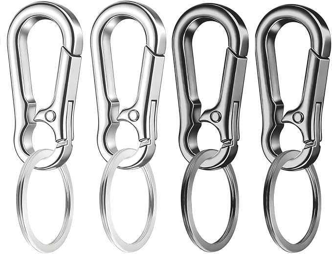 4 Pack Keychain, Metal Key Chain, Sturdy Key Ring, Key Rings Key Organizer Keychain Clip Key Chains for Men Women