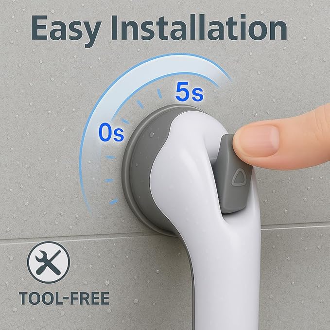 2 Pack Grab Bars for Bathtubs and Showers,Shower Handles for Elderly Seniors bar Bars Safety Elderly Suction 500 lbs Cup and Walls bathtubs Handicap Heavy Duty Grabbers Wall