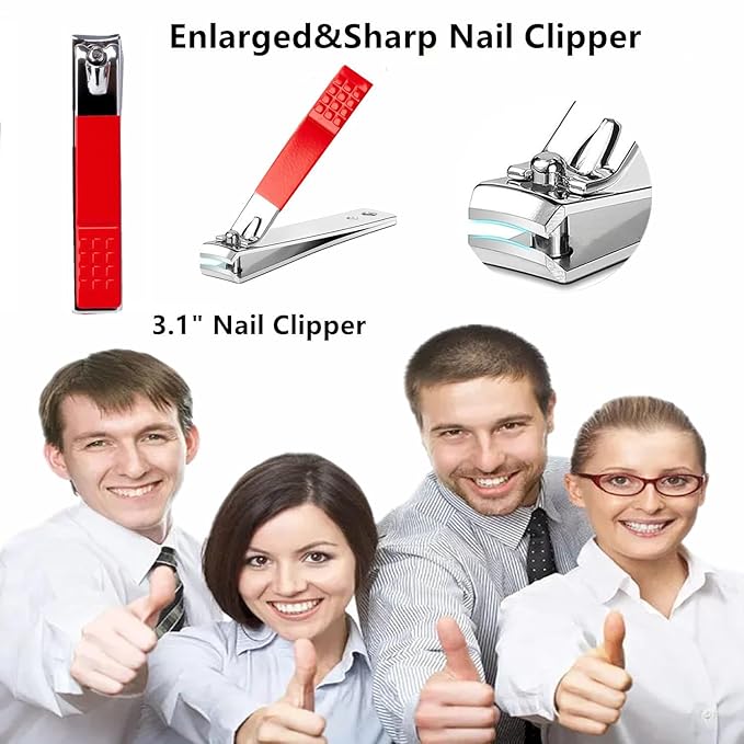 Valentine's Day Gift for Women Manicure Kit for Women Men Manicure Set Nail Clipper Set Toe Finger Travel Nail Clippers Kit Personal Care Tools with Travel Case Manicure Tool Grooming Kit Gifts