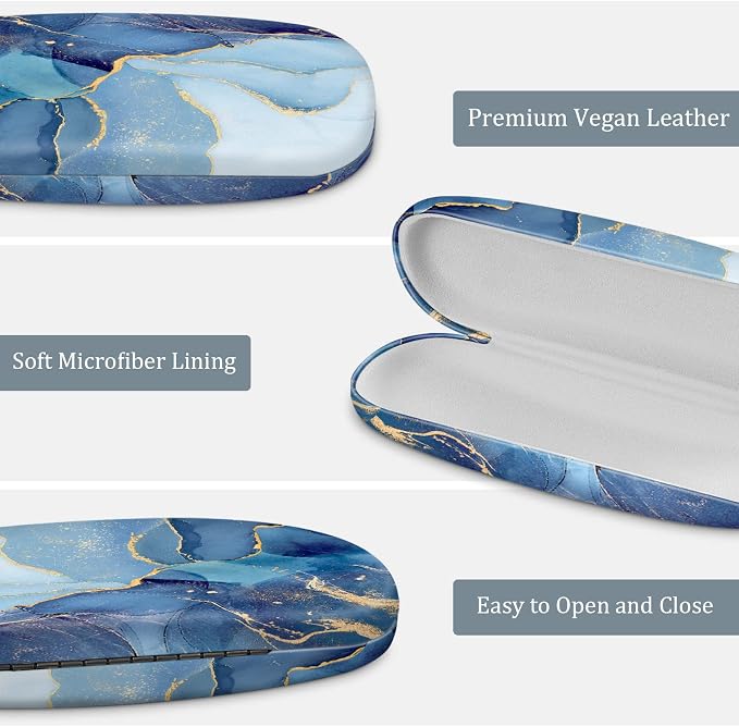 FINTIE Hard Shell Eyeglasses Case, Portable Protective Glasses Cover Eyeglass Holder Box with Cleaning Cloth for Men Women