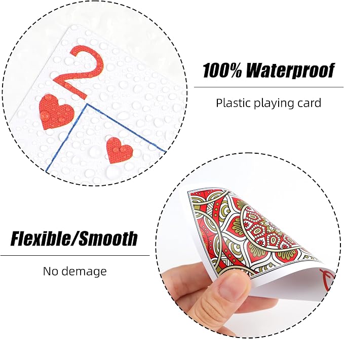 6 Pack Playing Cards Bulk,Plastic Playing Cards Waterproof Poker Size Cards, Jumbo Large Print for Adults and Seniors,6 Decks of Cards for Fun Card Games