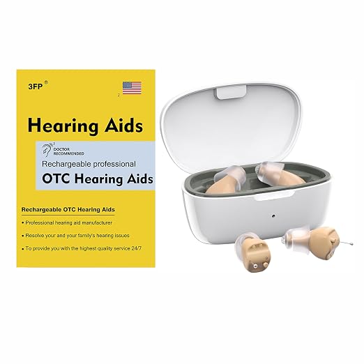 Hearing Aids for Seniors, Hearing Aid Rechargeable for Hearing Loss, Personal Hearing Amplifier with Volume Control and Portable Magnetic Charging Case, Noise Canceling Hearing Aids