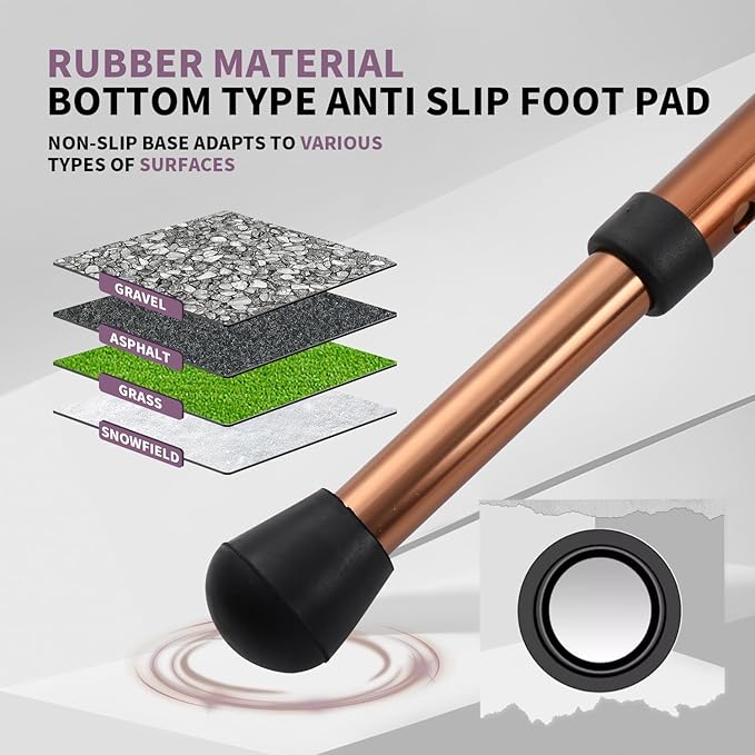 Folding Cane Seat 441 lbs Capacity Thick Aluminum Alloy Cane Stool Crutch Chair Seat Three-Legged Cane Seats Highly Adjustable Walking Stick Tall Unisex for Elderly As Gift