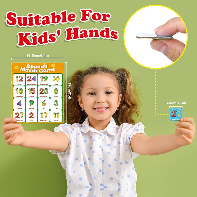 Quilinz Spanish Alphabet Bingo Games,Letter/Number/Sight Word for Kindergarten,ABC and 123 Bingo Board Match Games for Kids 4-6,Learn Spanish Flash Cards,Toddler Educational Toys