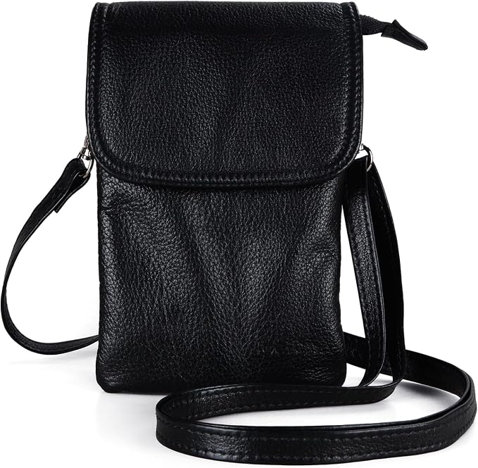 befen Genuine Leather Small Crossbody Bags for Women Cell Phone Travel Bag | Soft Real Leather, Adjustable Shoulder Strap, Card Slots, Compact Size, Daily Travel Shopping Outing Use, Phone Purse