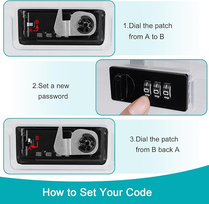 Lalifebuss Combination Lock Boxes for Personal Items, Lockable Storage Box for Office Locker/School/Medicine/Snacks/Phone Jail/Electronic/Home (1 Pack/White)