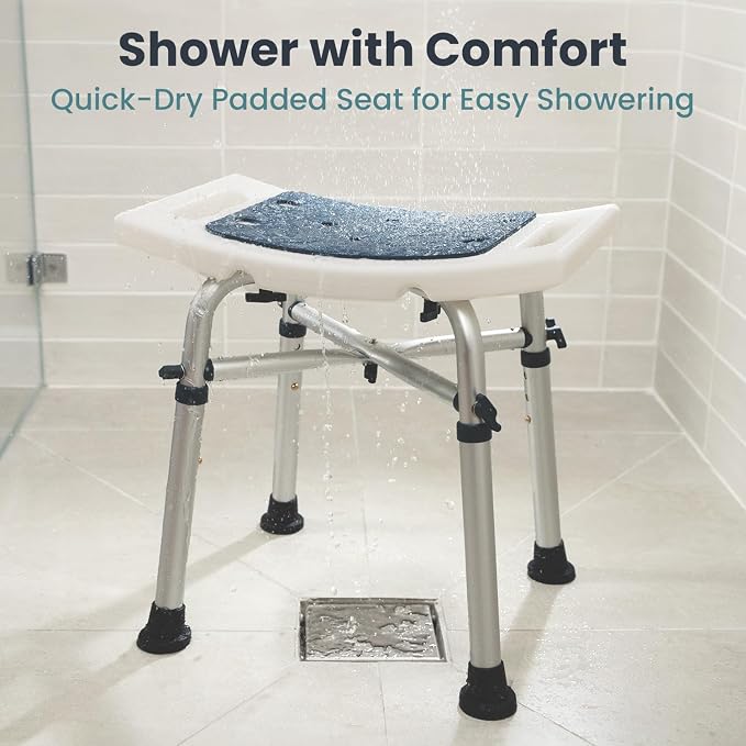 PELEGON® Shower Chair for Inside Shower (300 lb) - Adjustable Height Shower Stool - Shower Seats for Adults, Bath Stools for Shower to Sit, Shower Chair, Shower Stools for Adults Sitting - Teal