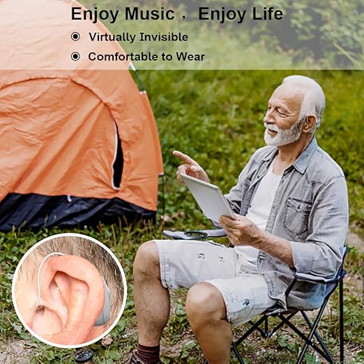 Not Amplifiers True Professional Hearing Aids for Seniors with Hearing Loss - 16-Channel DSP Noise Cancellation, OTC Rechargeable BTE Hearing Aids with Charging Case