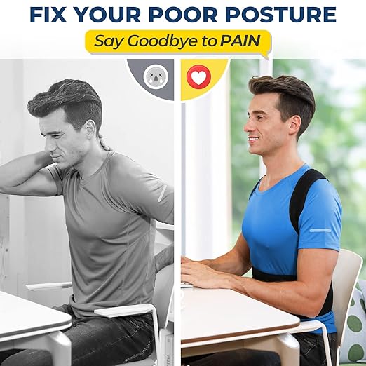 DIANMEI Back Brace Posture Corrector for Women and Men, Back Braces for Upper and Lower Back Pain Relief, Adjustable and Fully Back Support Improve Posture and Lumbar Support(M, 30"-35.5" Waist)