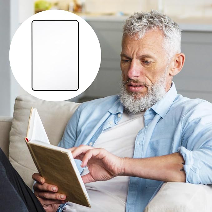 6 Pcs Page Magnifying Sheet 3X Clear Lightweight Magnifier Flat Plastic Optical Fresnel Lens Handy Card Size Magnifier Bookmark for Seniors Reading Small Prints People with Low Vision