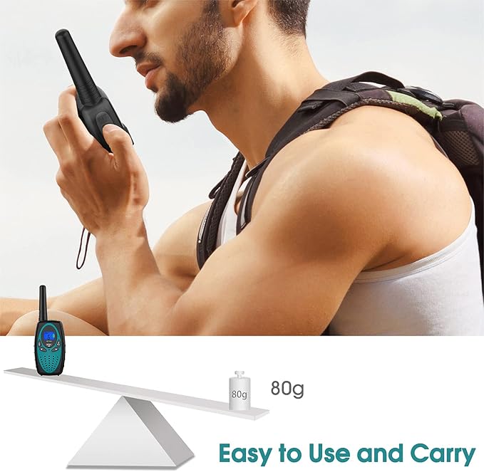 Walkie Talkies Long Range, M880 Two Way Radio for Adults with Mic LCD Screen/Resistance Wakie-Talkies with Noise Cancelling for Men Women Outdoor Adventures Cruise Ship (Blue and Red)