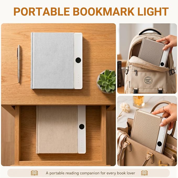 30 LED Book Light for Reading at Night in Bed, Rechargeable Book Page Light, 3 Color Temperatures, Stepless Dimming, 1-99 Min Timer, 2-in-1 Reading Light Light & Night Light, Gift for Readers White