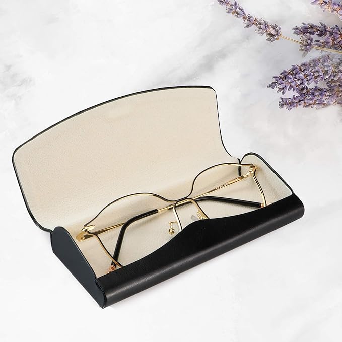 LifeArt Eyeglass Case Hard Shell, Portable Sunglass Case, Fashionable PU Leather Eyeglass Case, Lightweight