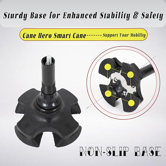 2026 New Smart Walking Cane, Upgrade Smart Walking Canes for Men Women with Alarm, with Light, Foldable Dual Handles, Adjustable Canes for Elderly, Gift for Veterans & Parents