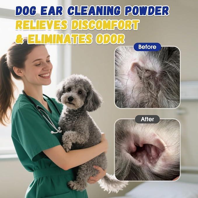 Dog Ear Powder for Hair Removal & Easy Grooming | Grip Powder Helps Enhance Grip During Ear Hair Plucking for Poodles | Doodles & Other Dog Breeds