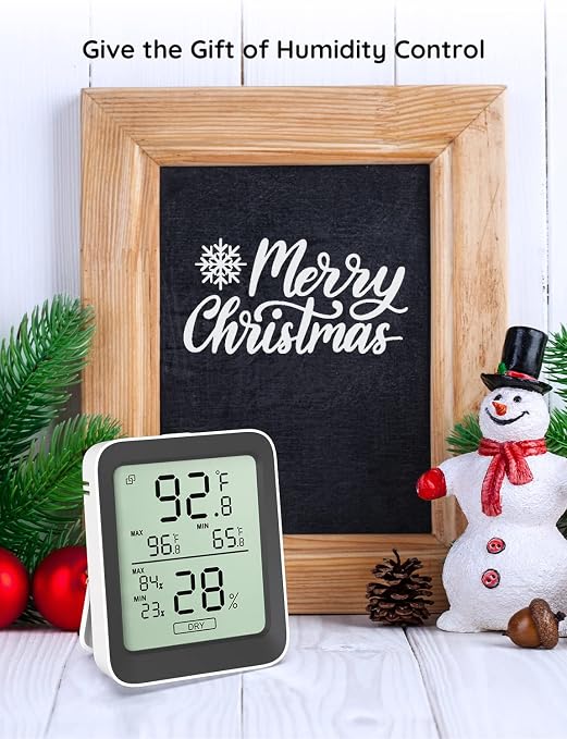 Govee Indoor Hygrometer Thermometer H5075 with Bluetooth App Control | Room Temperature Humidity Meter, 164ft Remote Monitor, Smart Alerts, 2 Years Data Storage Export, for Bedroom Wine Cellar