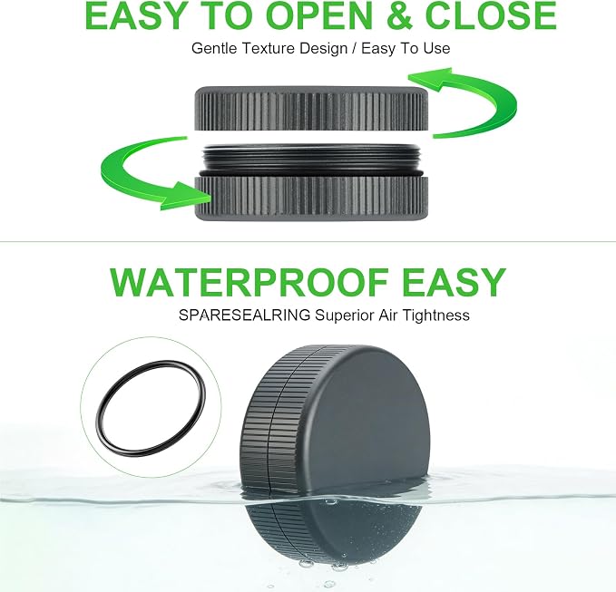 Metal Pill Case, 2Pack Aluminium Small Medication Containers for Pocket Purse, Travel Waterproof Vitamin Organizer Box, Portable Tiny Round Medicine Dispenser Caddy for Camping, Working - Gray