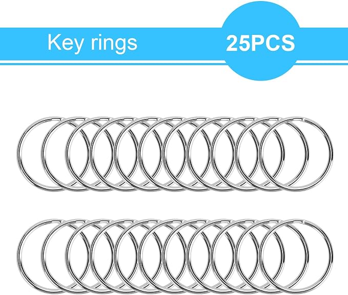 50PCS Metal Lobster Claw Clasp with Key Rings, 25PCS Keychains Clips Hooks and 25PCS Key Chain Rings, Keychain Accessories, Keychain Ring Making kit for Crafts, Silver