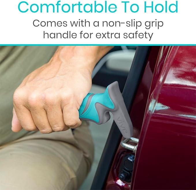Vive Car Handle Assist for Elderly - Scratch Proof Latch - Auto Grab Bar | Cane Support Aid - Standing Mobility Safety Tip to Help Get Out - Portable Assistive Device for Seniors, Handicapped