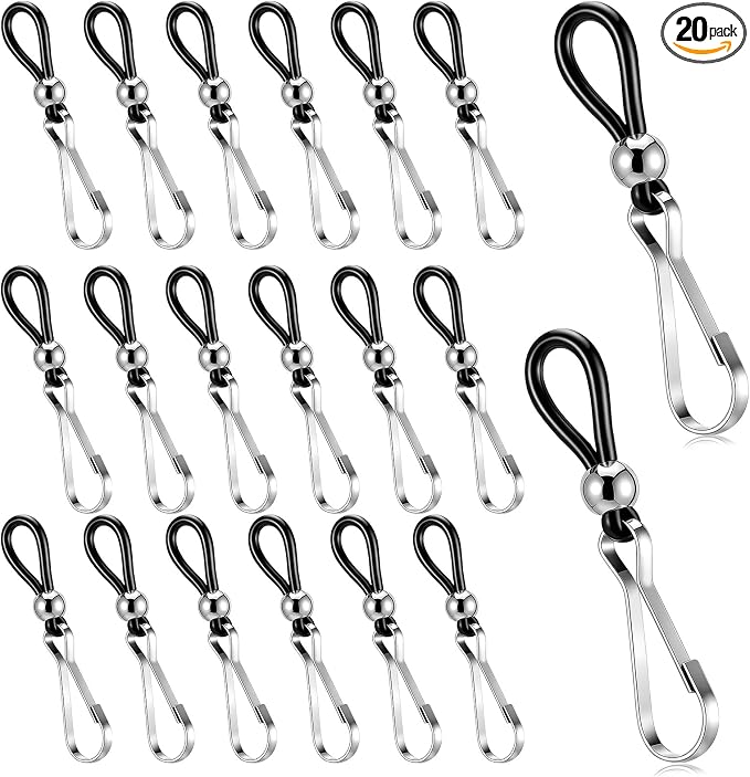Jeans Zipper Holder, 20 Pcs Black Zipper Stopper for Pants and Skirt, Adjustable Zipper Puller Tool, Jean Buttons Clasps to Pants Up Stop Slipping
