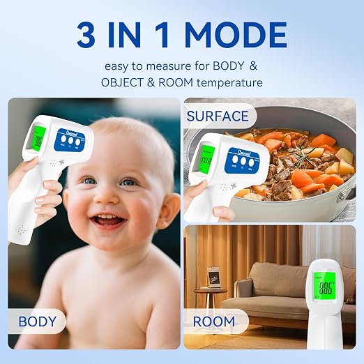 Berrcom 3-in-1 Infrared Forehead Thermometer JXB-178 2-Pack for All Ages | non-contact infrared forehead thermometer, contactless fever check for babies, kids & adults, batteries included