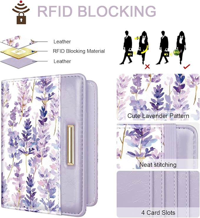 Coco Rossi Passport Holder for Travel Women Slim RFID Passport Cover Wallet | Travel Essentials, Passport Book Holders, Passport Wallet Cover Case, PU Leather, Cute, Thin, Spliced Design, Lavender
