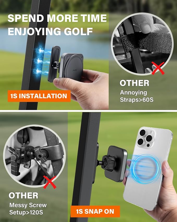 A2C Upgraded Magnetic Golf Cart Phone Holder, Golf Accessories for Men