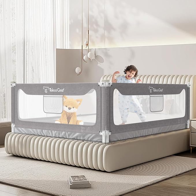 G TALECO GEAR Bed Rail for Toddlers, Stable Protective Bed Side Rails, Baby Bedrail Guard for Twin Full Queen & King Size Bed ((3 Sides for Full Size) 74.8x74.8x54 Inch)