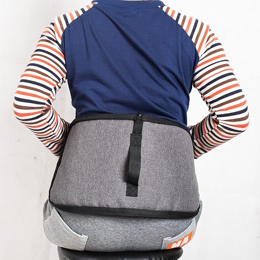 Melo Lower Back Support Belt for All-Day Back Pain Relief, Posture Corrector Harness, Sciatica Relief, Improves Posture While Sitting, Ideal for Office, Home & Outdoor Use,Grey