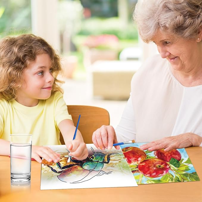 36Pcs Dementia Activities for Seniors,Reusable Water Coloring Set for Dementia Memories Activities, Adults Seniors Toys Games with Painting Brush Drawing Gifts (Mix)