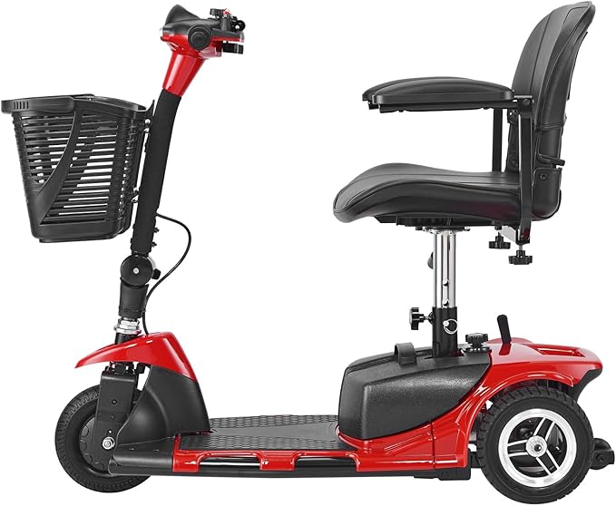 VEVOR 3 Wheel Folding Mobility Scooter for Adults & Seniors, Heavy-Duty Electric Powered Mobility Scooter & 12 Mile Long Range, All Terrain Travel Wheelchair with 9° Climbing Capacity, 265lb Capacity