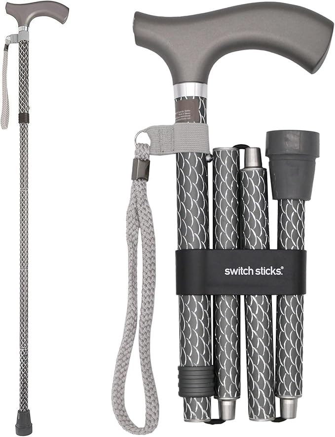 Switch Sticks Walking Cane for Men or Women, Foldable and Adjustable from 32-37 Inches, FSA and HSA Eligible