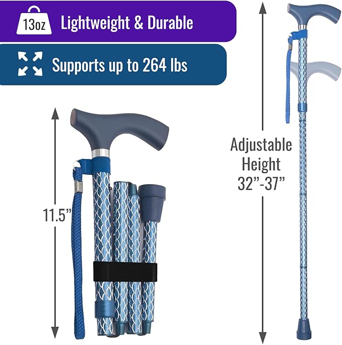 Switch Sticks Walking Cane for Men or Women, Foldable and Adjustable from 32-37 Inches, FSA and HSA Eligible