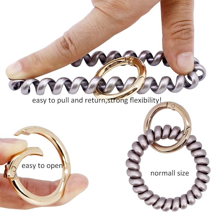 BIHRTC Wrist Key Chain Spring Flexible Spiral Wrist Coil Sauna Keychain