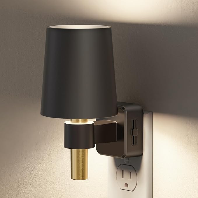 Briignite Night Light, Dimmable Night Lights Plug into Wall, Dusk to Dawn Sensor, Daylight White 5000K, 0-100LM, Plug in NightLight, Vintage Night Light Compact for Hallway Bedroom Stairway