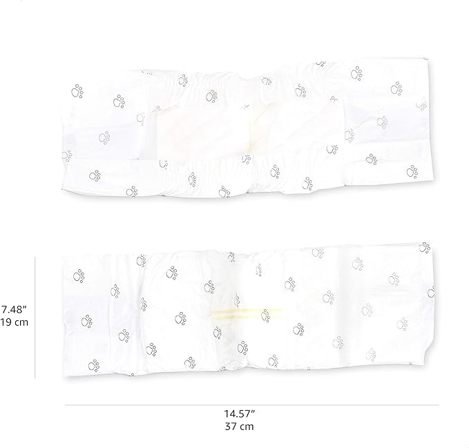 Amazon Basics Super Absorbent Male Dog Diapers, Leak-Proof Disposable Wrap with Wetness Indicator, Secure Fit, Breathable, X-Small, 30 Count