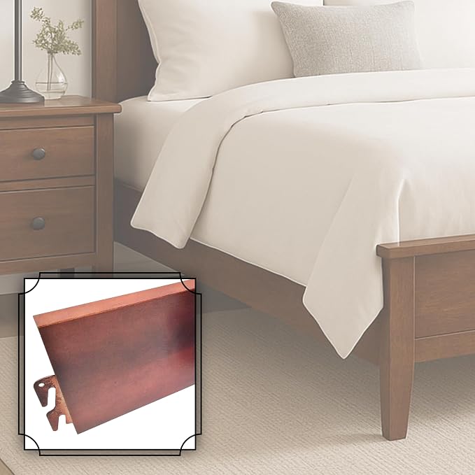 Wood Bed Rails Replacement Kit, Easy Install & Durable Hook-On Wooden Side Rails (Pair) - Fits Twin, Full, Queen, King, & Cal. King Bed Frame Sizes - (Cherry Finish, 82")
