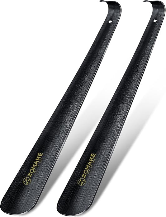 ZOMAKE Shoe Horn Long Handle for Seniors Men Women,16.5" Metal Long Shoehorn for Boots Shoe Spoon Helper