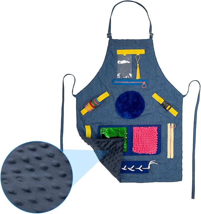 Dementia Products for Elderly,Fidget Apron,Fidget Blanket for Adults with Dementia,Games for People with Dementia,Alzheimers Activities,Autism Toys,Sensory Fidget Toys,Dementia Activities for Seniors