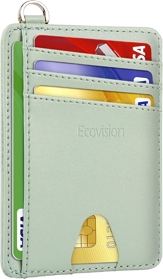 Slim Minimalist Front Pocket Wallet, RFID Blocking Credit Card Holder Wallet with Detachable D-Shackle for Men Women
