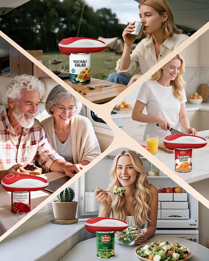 Rechargeable Electric Can Opener with Replaceable Blade & Smooth Edge | One Touch Automatic Can Opener with Magnetic Lid Pickup, Cordless Kitchen Gadget for Seniors, Arthritis, Weak Hands