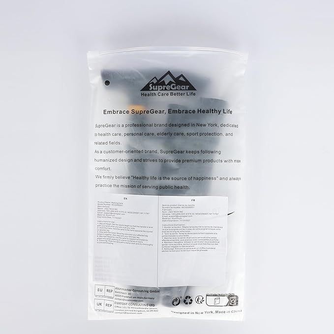 supregear Folding Cane, 5-Level Adjustable Height Walking Stick Lightweight Collapsible Portable Travel Cane with Wrist Strap and T Handle for Elderly Disabled Men Women