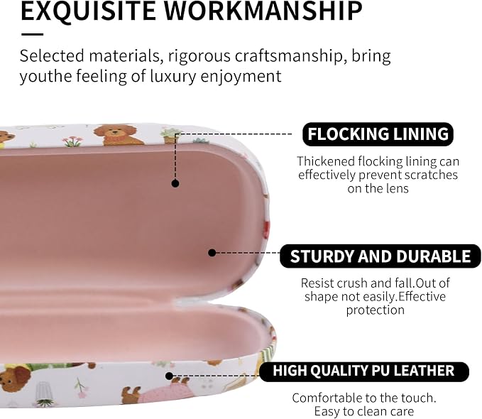 PERFECTSIGHT Hard Shell Eyeglasses Case, Kawaii Protective Glasses Case for Kids, Cute Eyeglass Case for Women Men Girls