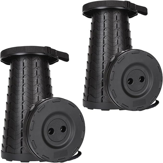 2-Pack Collapsible Stool, 400lbs Max Weight, Lightweight But Sturdy, Portable Retractable Folding Telescoping Foldable Camping Stool for Adults Outdoor Fishing Hiking BBQ