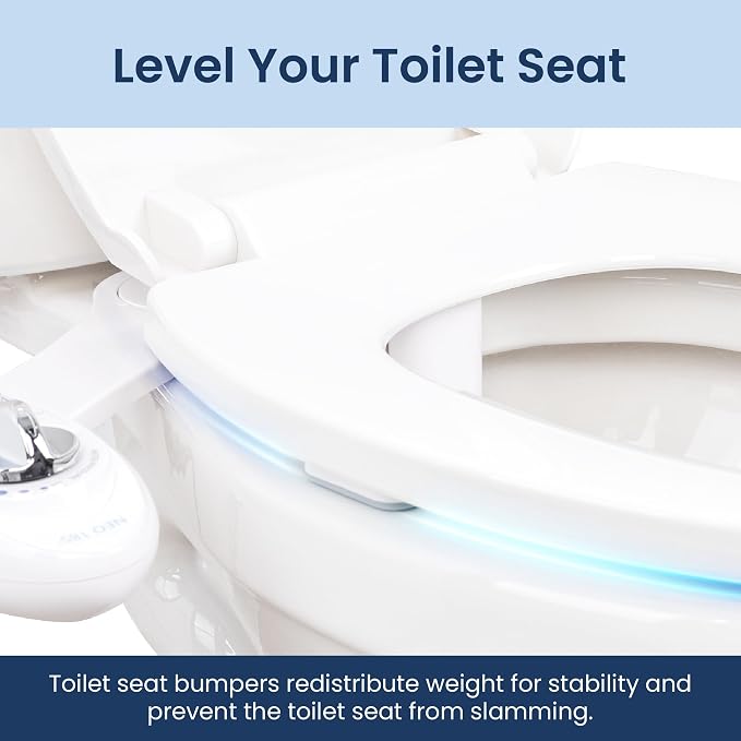 LUXE Bidet 4 Piece Universal Toilet Seat Bumper Kit, Comes with Strong Adhesive | Strong Adhesive
