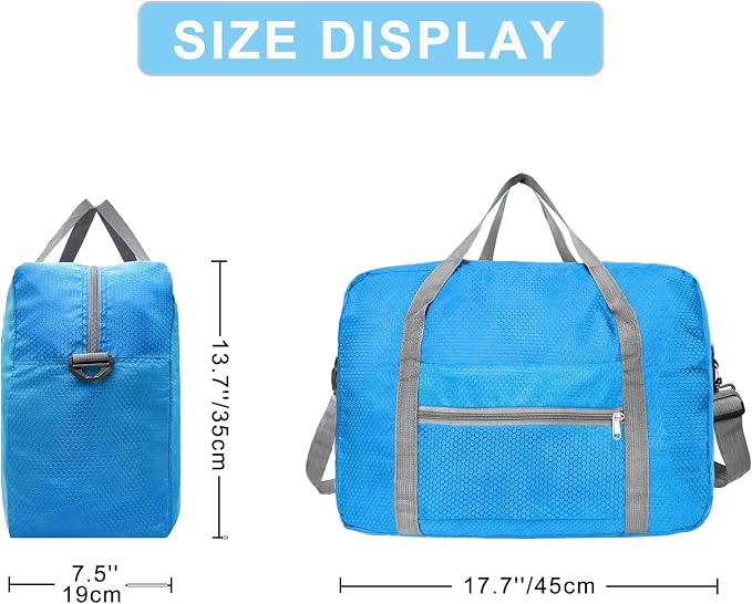 For Spirit Airlines Personal Item Bag 18x14x8 Foldable Carry on Bags for Airplanes Travel Duffel Bags for Women and Men