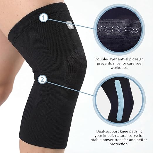 GOOGAH Knee Compression braces 1-Pack - Pain Relief Support for Arthritis, ACL & Meniscus Tears | Breathable Nylon Knee Sleeves for Men & Women | Sizes XXS-2XL