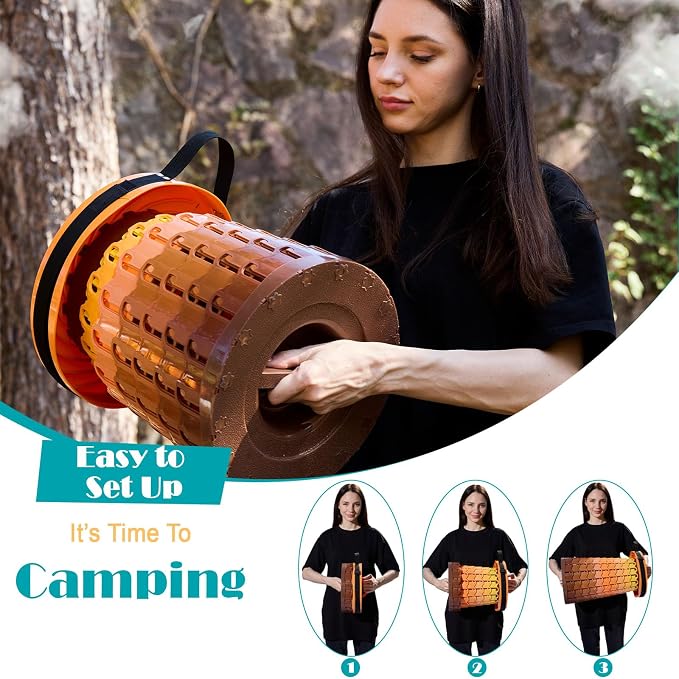 Collapsible Stool with Cushion,1000 lbs Capacity,19.7-in Adjustable Height | Wider & Taller Heavy Duty Portable Telescoping Folding Seat Chair for Adults Camping,Fishing,Travel,Queue Wait,Stadium View