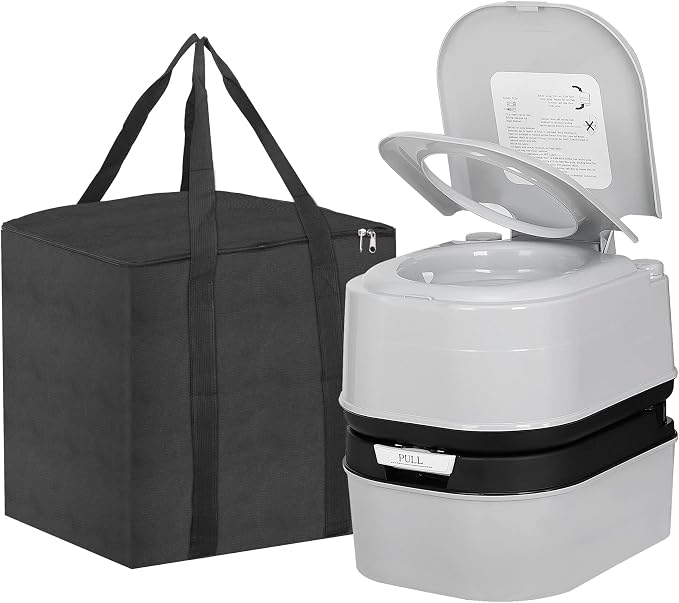 HSM 6.4 Gallon Waste Tank Portable Toilet for Camping RV Boating Fishing Indoor Outdoor Toilet Compact Double-outlet Anti-leak Seal Ring Commode with Travel Bag Sprinkling Bottle | for RV Boating Fishing Indoor Outdoor Toilet Compact Double-outlet Anti...